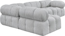 Meridian Furniture - Ames 102" Grey Boucle Fabric Upholstered 4pc. Sectional - 611Grey-Sec4A - GreatFurnitureDeal