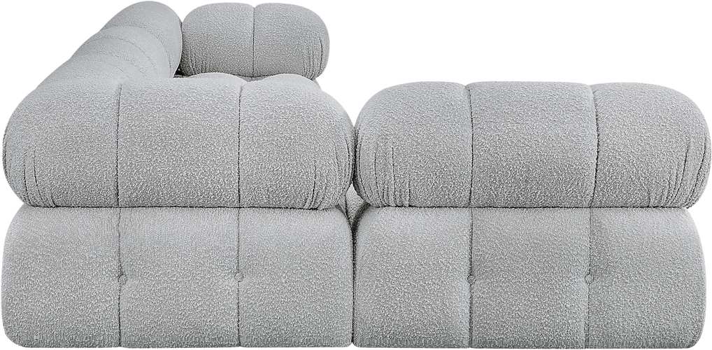Meridian Furniture - Ames 102" Grey Boucle Fabric Upholstered 4pc. Sectional - 611Grey-Sec4A - GreatFurnitureDeal