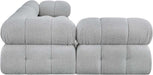Meridian Furniture - Ames 102" Grey Boucle Fabric Upholstered 4pc. Sectional - 611Grey-Sec4A - GreatFurnitureDeal