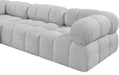 Meridian Furniture - Ames 102" Grey Boucle Fabric Upholstered 4pc. Sectional - 611Grey-Sec4A - GreatFurnitureDeal