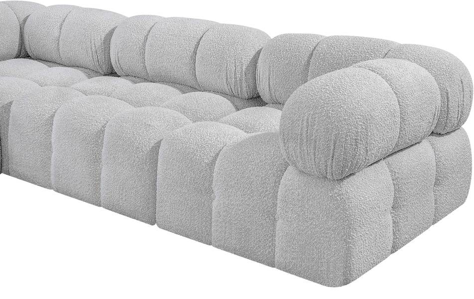 Meridian Furniture - Ames 102" Grey Boucle Fabric Upholstered 4pc. Sectional - 611Grey-Sec4A - GreatFurnitureDeal