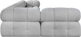 Meridian Furniture - Ames 136" Grey Boucle Fabric Upholstered 5pc. Sectional - 611Grey-Sec5A - GreatFurnitureDeal