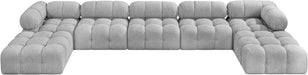 Meridian Furniture - Ames 170" Grey Boucle Fabric Upholstered 7pc. Sectional - 611Grey-Sec7B - GreatFurnitureDeal