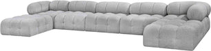 Meridian Furniture - Ames 170" Grey Boucle Fabric Upholstered 7pc. Sectional - 611Grey-Sec7B - GreatFurnitureDeal