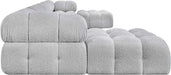 Meridian Furniture - Ames 170" Grey Boucle Fabric Upholstered 7pc. Sectional - 611Grey-Sec7B - GreatFurnitureDeal