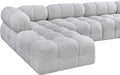 Meridian Furniture - Ames 170" Grey Boucle Fabric Upholstered 7pc. Sectional - 611Grey-Sec7B - GreatFurnitureDeal