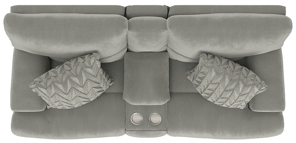 Catnapper - Renaldo Power Lay Flat Recl Console Loveseat w/Zero Gravity in Stone - 61289-STONE - GreatFurnitureDeal