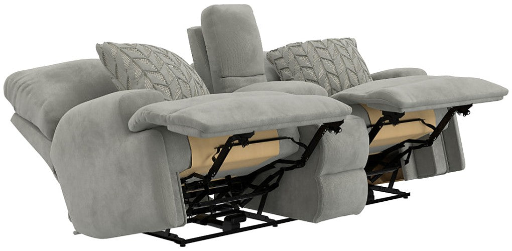 Catnapper - Renaldo Power Lay Flat Recl Console Loveseat w/Zero Gravity in Stone - 61289-STONE - GreatFurnitureDeal