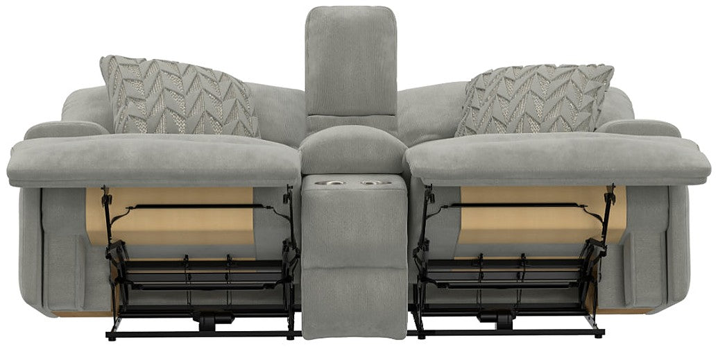 Catnapper - Renaldo Power Lay Flat Recl Console Loveseat w/Zero Gravity in Stone - 61289-STONE - GreatFurnitureDeal