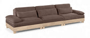 Meridian Furniture - Turin 135.5" Brown Chenille Fabric Upholstered 3pc. Modular Sofa - 612Brown-S3A - GreatFurnitureDeal
