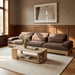 Meridian Furniture - Turin 135.5" Brown Chenille Fabric Upholstered 3pc. Modular Sofa - 612Brown-S3A - GreatFurnitureDeal