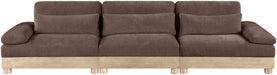 Meridian Furniture - Turin 135.5" Brown Chenille Fabric Upholstered 3pc. Modular Sofa - 612Brown-S3A - GreatFurnitureDeal