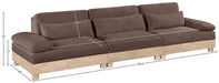 Meridian Furniture - Turin 135.5" Brown Chenille Fabric Upholstered 3pc. Modular Sofa - 612Brown-S3A - GreatFurnitureDeal