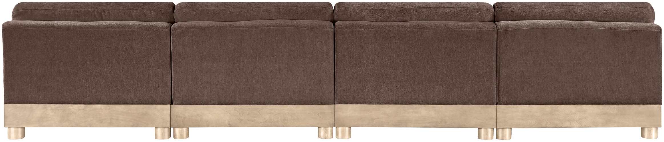 Meridian Furniture - Turin 160" Brown Chenille Fabric Upholstered 4pc. Modular Sofa - 612Brown-S4B - GreatFurnitureDeal