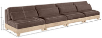 Meridian Furniture - Turin 160" Brown Chenille Fabric Upholstered 4pc. Modular Sofa - 612Brown-S4B - GreatFurnitureDeal