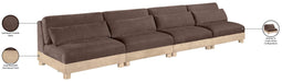 Meridian Furniture - Turin 160" Brown Chenille Fabric Upholstered 4pc. Modular Sofa - 612Brown-S4B - GreatFurnitureDeal