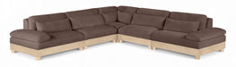 Meridian Furniture - Turin 127.75" Brown Chenille Fabric Upholstered 5pc. Modular Sectional - 612Brown-Sec5B - GreatFurnitureDeal