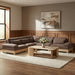 Meridian Furniture - Turin 127.75" Brown Chenille Fabric Upholstered 5pc. Modular Sectional - 612Brown-Sec5B - GreatFurnitureDeal