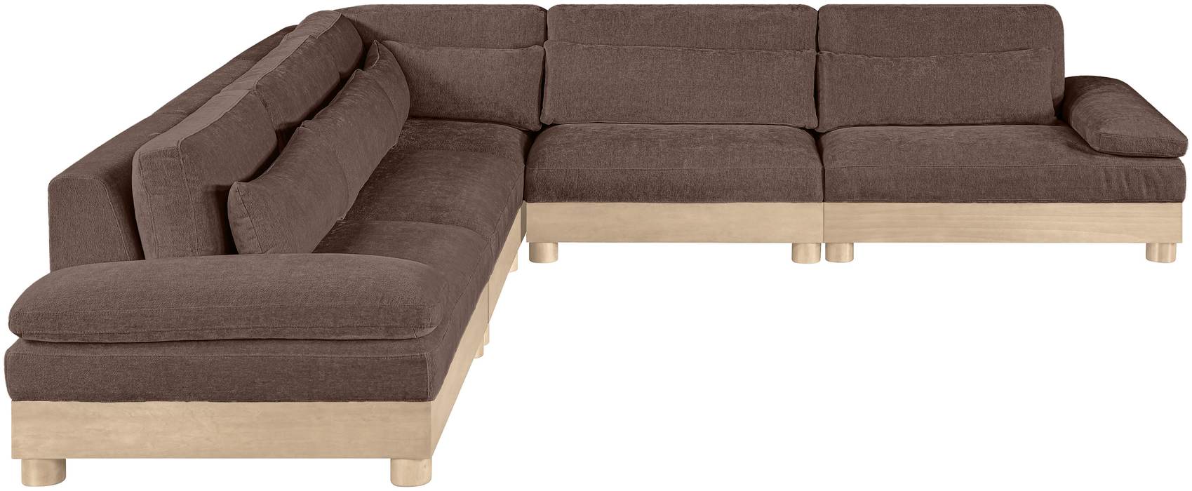 Meridian Furniture - Turin 127.75" Brown Chenille Fabric Upholstered 5pc. Modular Sectional - 612Brown-Sec5B - GreatFurnitureDeal
