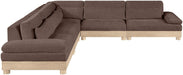 Meridian Furniture - Turin 127.75" Brown Chenille Fabric Upholstered 5pc. Modular Sectional - 612Brown-Sec5B - GreatFurnitureDeal