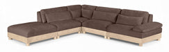Meridian Furniture - Turin 127.75" Brown Chenille Fabric Upholstered 5pc. Modular Sectional - 612Brown-Sec5D - GreatFurnitureDeal