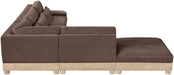 Meridian Furniture - Turin 127.75" Brown Chenille Fabric Upholstered 5pc. Modular Sectional - 612Brown-Sec5D - GreatFurnitureDeal