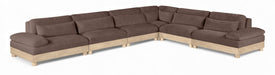Meridian Furniture - Turin 167.75" Brown Chenille Fabric Upholstered 6pc. Modular Sectional - 612Brown-Sec6A - GreatFurnitureDeal