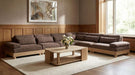 Meridian Furniture - Turin 167.75" Brown Chenille Fabric Upholstered 6pc. Modular Sectional - 612Brown-Sec6A - GreatFurnitureDeal