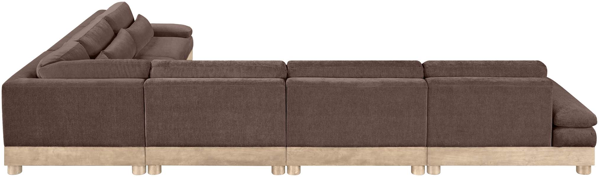 Meridian Furniture - Turin 167.75" Brown Chenille Fabric Upholstered 6pc. Modular Sectional - 612Brown-Sec6A - GreatFurnitureDeal