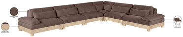 Meridian Furniture - Turin 167.75" Brown Chenille Fabric Upholstered 6pc. Modular Sectional - 612Brown-Sec6A - GreatFurnitureDeal