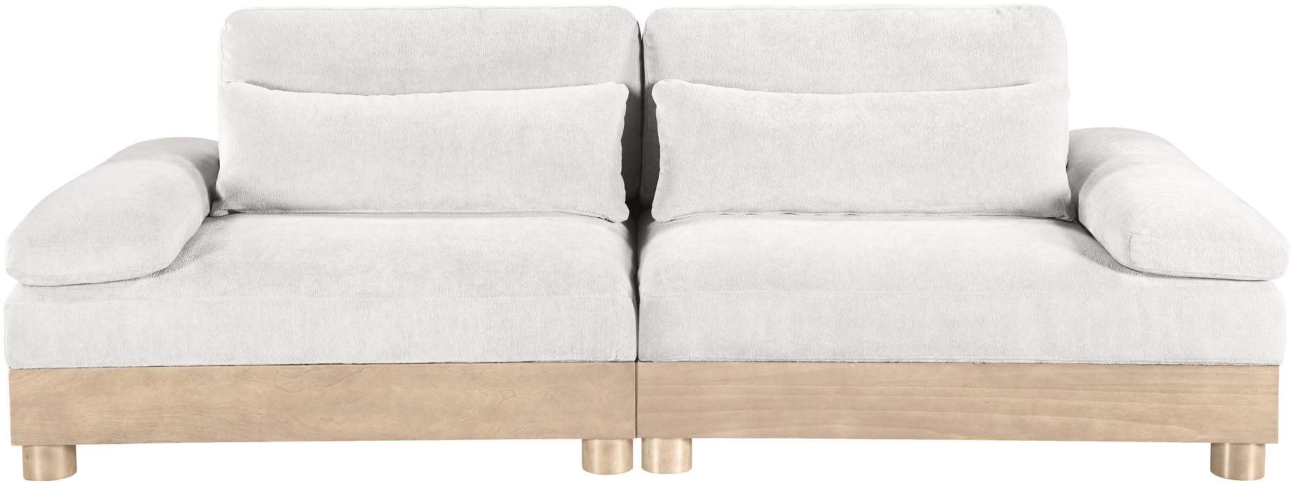 Meridian Furniture - Turin 95.5" Cream Chenille Fabric Upholstered 2pc. Modular Sofa - 612Cream-S2A - GreatFurnitureDeal