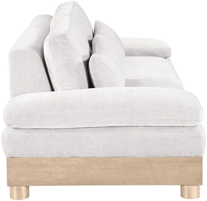 Meridian Furniture - Turin 95.5" Cream Chenille Fabric Upholstered 2pc. Modular Sofa - 612Cream-S2A - GreatFurnitureDeal