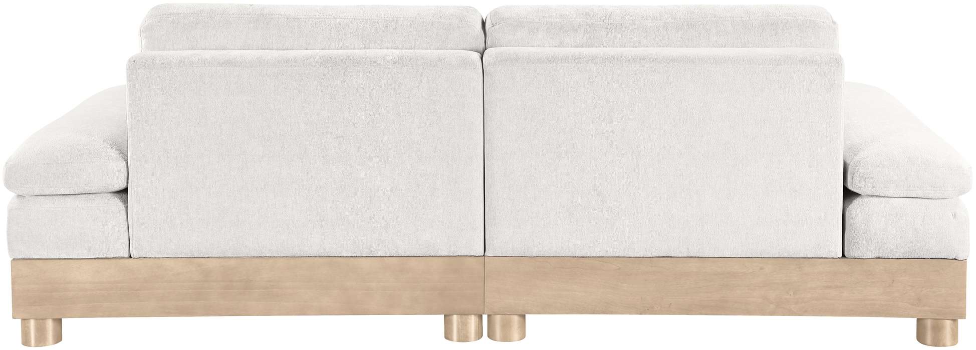 Meridian Furniture - Turin 95.5" Cream Chenille Fabric Upholstered 2pc. Modular Sofa - 612Cream-S2A - GreatFurnitureDeal