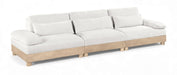Meridian Furniture - Turin 135.5" Cream Chenille Fabric Upholstered 3pc. Modular Sofa - 612Cream-S3A - GreatFurnitureDeal