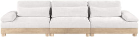 Meridian Furniture - Turin 135.5" Cream Chenille Fabric Upholstered 3pc. Modular Sofa - 612Cream-S3A - GreatFurnitureDeal
