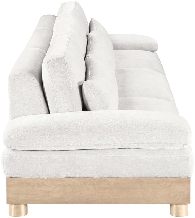 Meridian Furniture - Turin 135.5" Cream Chenille Fabric Upholstered 3pc. Modular Sofa - 612Cream-S3A - GreatFurnitureDeal