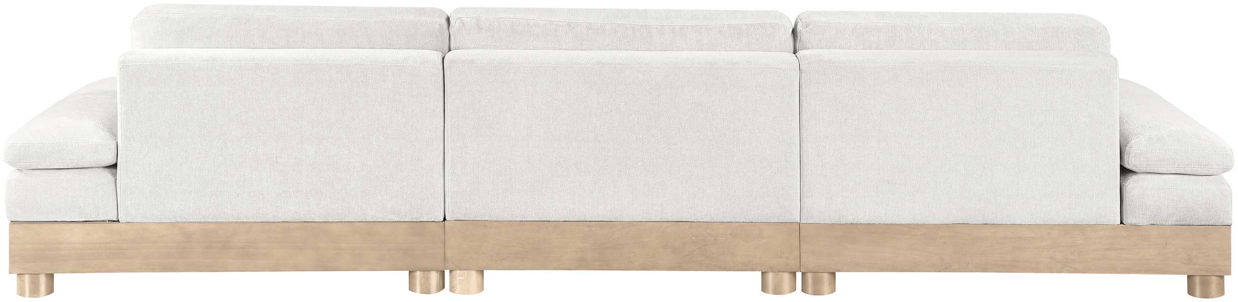 Meridian Furniture - Turin 135.5" Cream Chenille Fabric Upholstered 3pc. Modular Sofa - 612Cream-S3A - GreatFurnitureDeal