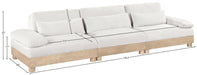 Meridian Furniture - Turin 135.5" Cream Chenille Fabric Upholstered 3pc. Modular Sofa - 612Cream-S3A - GreatFurnitureDeal