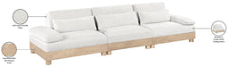Meridian Furniture - Turin 135.5" Cream Chenille Fabric Upholstered 3pc. Modular Sofa - 612Cream-S3A - GreatFurnitureDeal