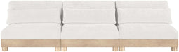 Meridian Furniture - Turin 120" Cream Chenille Fabric Upholstered 3pc. Modular Sofa - 612Cream-S3B - GreatFurnitureDeal
