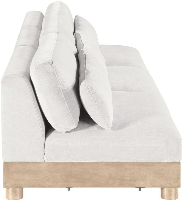 Meridian Furniture - Turin 120" Cream Chenille Fabric Upholstered 3pc. Modular Sofa - 612Cream-S3B - GreatFurnitureDeal