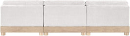 Meridian Furniture - Turin 120" Cream Chenille Fabric Upholstered 3pc. Modular Sofa - 612Cream-S3B - GreatFurnitureDeal