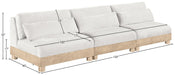 Meridian Furniture - Turin 120" Cream Chenille Fabric Upholstered 3pc. Modular Sofa - 612Cream-S3B - GreatFurnitureDeal