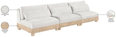 Meridian Furniture - Turin 120" Cream Chenille Fabric Upholstered 3pc. Modular Sofa - 612Cream-S3B - GreatFurnitureDeal