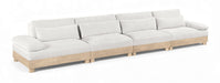 Meridian Furniture - Turin 175.5" Cream Chenille Fabric Upholstered 4pc. Modular Sofa - 612Cream-S4A - GreatFurnitureDeal