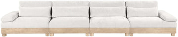 Meridian Furniture - Turin 175.5" Cream Chenille Fabric Upholstered 4pc. Modular Sofa - 612Cream-S4A - GreatFurnitureDeal