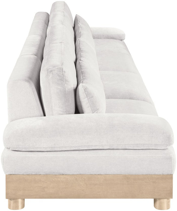 Meridian Furniture - Turin 175.5" Cream Chenille Fabric Upholstered 4pc. Modular Sofa - 612Cream-S4A - GreatFurnitureDeal