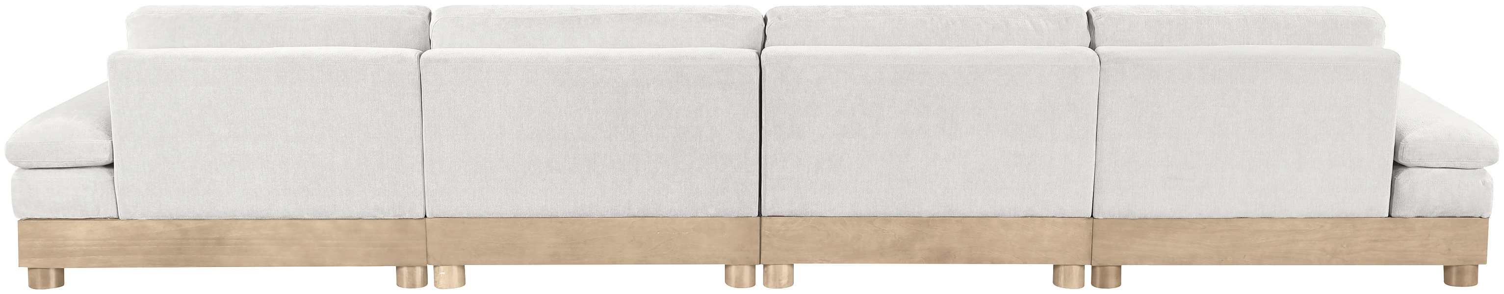 Meridian Furniture - Turin 175.5" Cream Chenille Fabric Upholstered 4pc. Modular Sofa - 612Cream-S4A - GreatFurnitureDeal