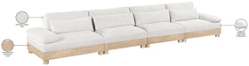 Meridian Furniture - Turin 175.5" Cream Chenille Fabric Upholstered 4pc. Modular Sofa - 612Cream-S4A - GreatFurnitureDeal