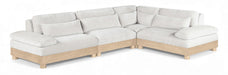 Meridian Furniture - Turin 127.75" Cream Chenille Fabric Upholstered 4pc. Modular Sectional - 612Cream-Sec4A - GreatFurnitureDeal